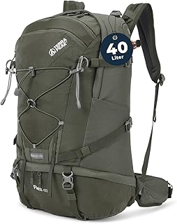 Terra Peak® Premium Wanderrucksack 40L (FLEX 40) für Damen & Herren groß mit Rückenbelüftung, Regenschutz & Trinksystem-Halterung - Ergonomischer Trekkingrucksack atmungsaktivem 3D Air Mesh & Hüftgurt