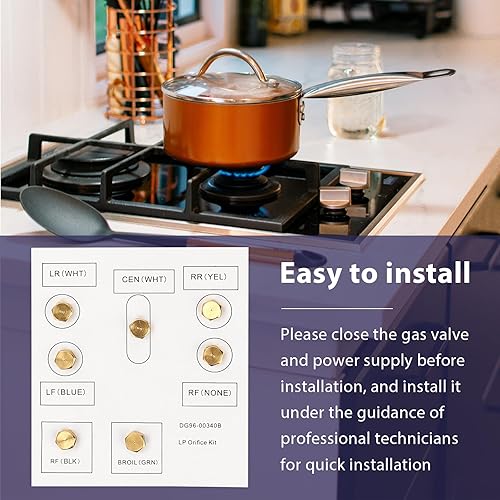 Miniatura 7 de Sxkxm DG96-00340B Range LP Kit de conversión compatible con horno de propano de estufa de gas Samsung, kit de reemplazo de horno LP para DG69-00197A