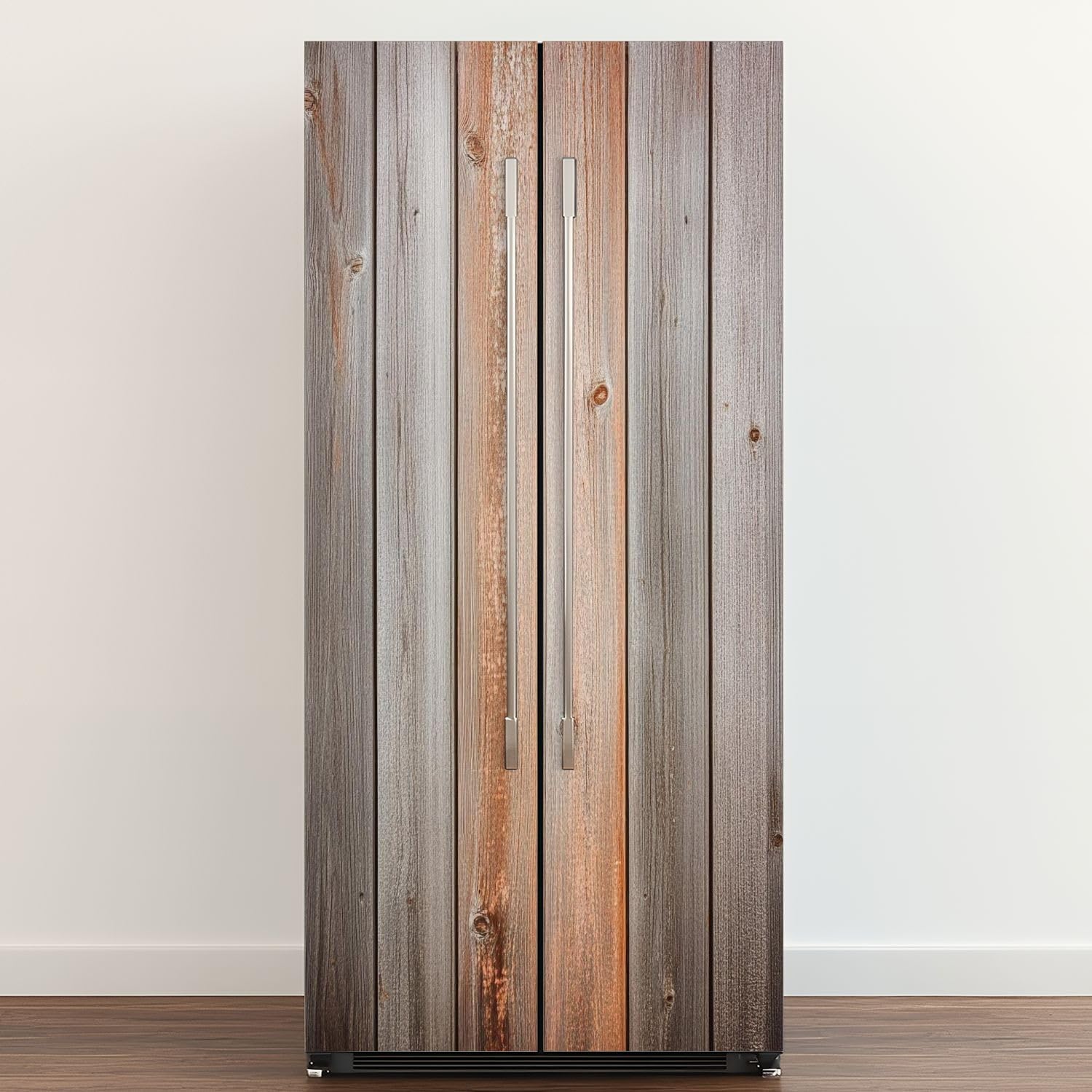 Self Adhesive Vinyl Refrigerator Wrap Light Old Boards Wooden Light Wood Advertising Sale Door Mural Sticker Peel and Stick Removable Door Cover Fridge Wrap Decal for Kitchen Decor