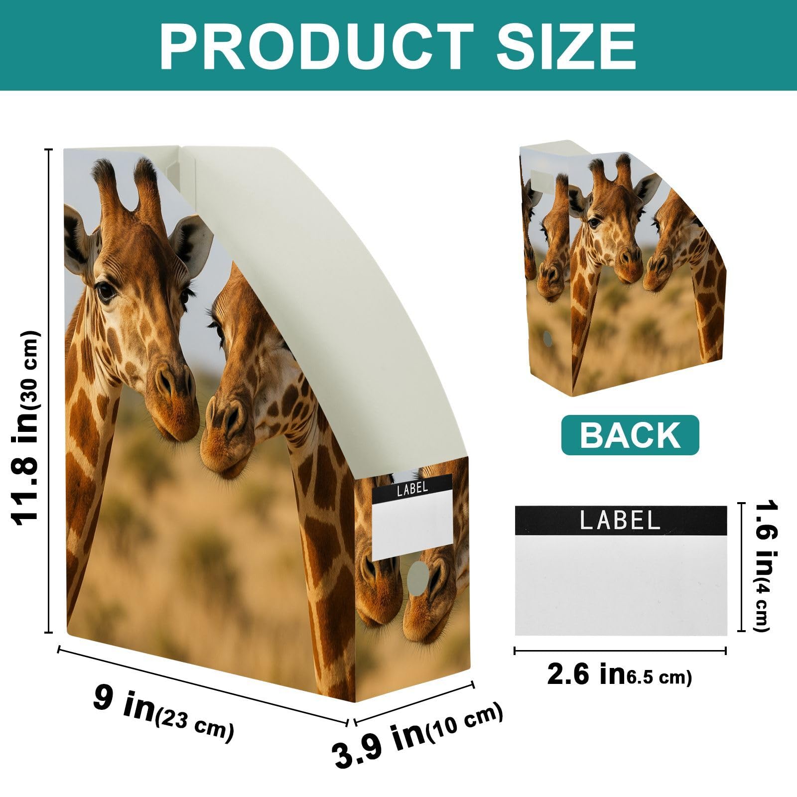 Zeitschriftensammler mit vertikaler Abheftung, Giraffe, Orange