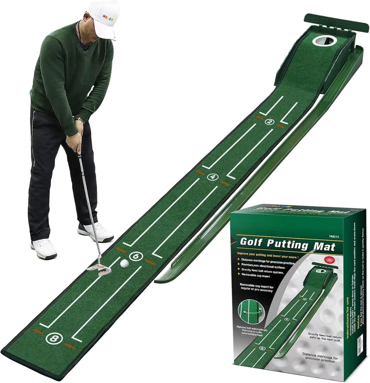 PuttingGreen PuttingMatt Golf PuttingMat for Indoors,with Ball