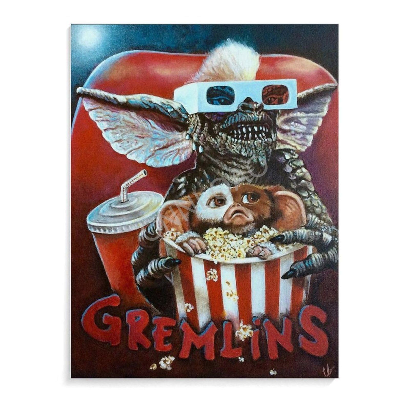 CNNLOAO Batch_Artyong Gremlins Horror Retro Tin Sign Man Cave Sign Poster Home Living Room Bedroom Decoration Gift Printing Art Poster Unframe-style 24x32inch(60x80cm)