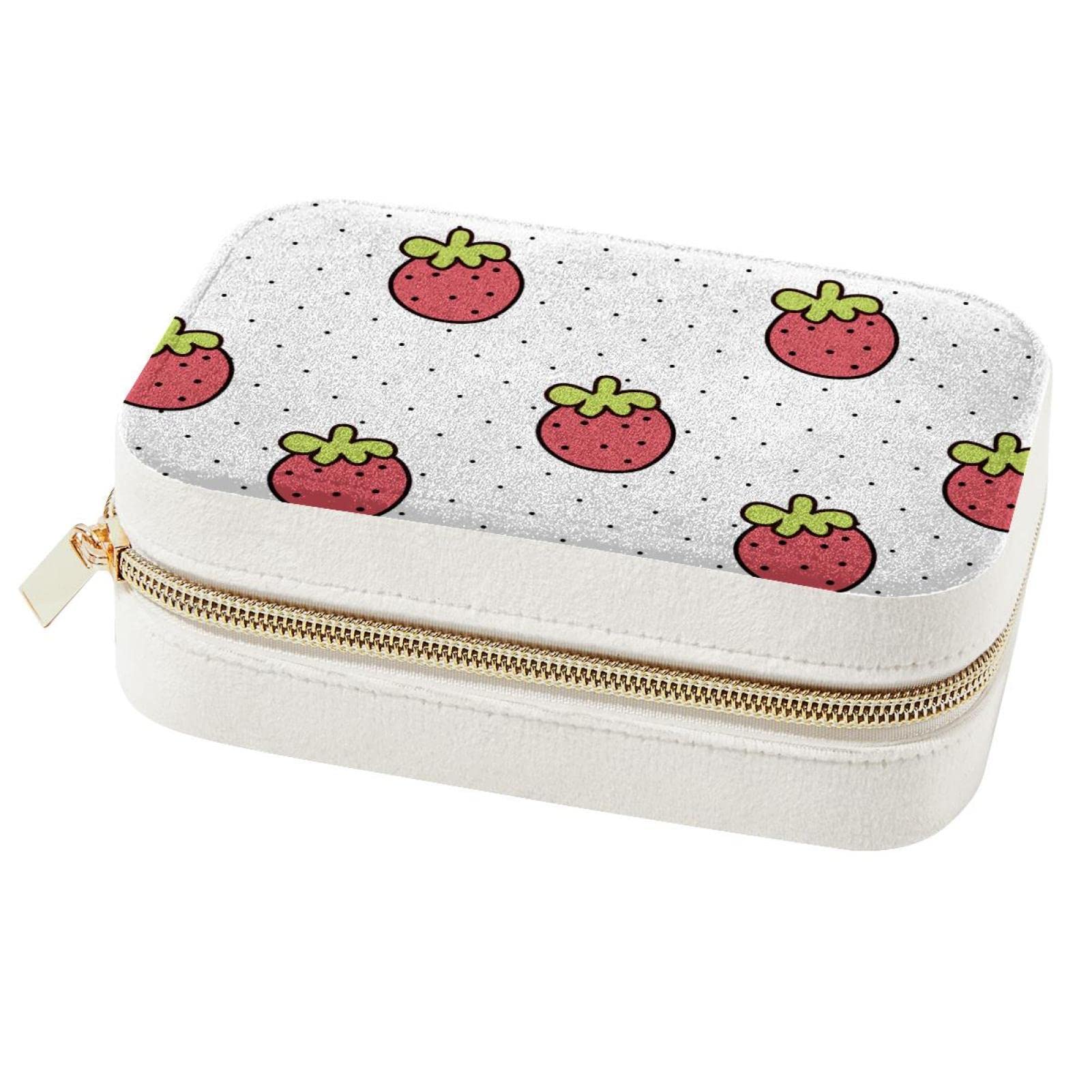 Boîte à bijoux portable fraise : le cadeau de demoiselle d'honneur parfait et original