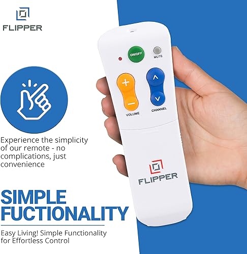 Miniatura 7 de Flipper Control remoto universal de TV con botón grande para personas mayores, control de 2 dispositivos, fácil configuración y gestión programable