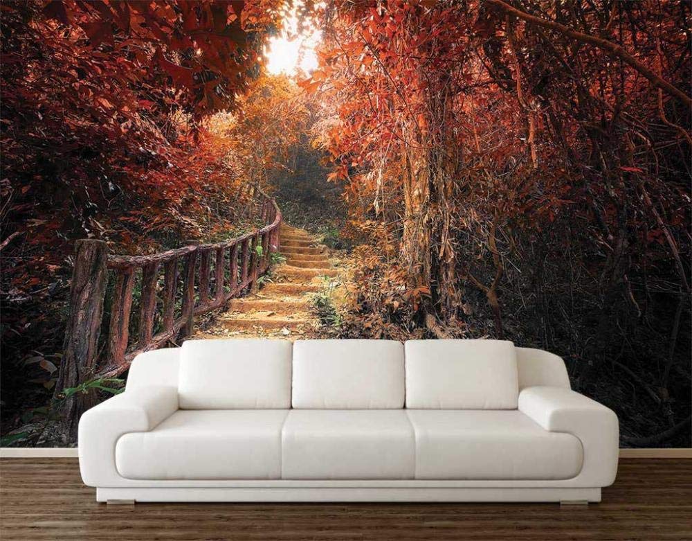 Poster mural forêt automne 3D pour créer un coin détente