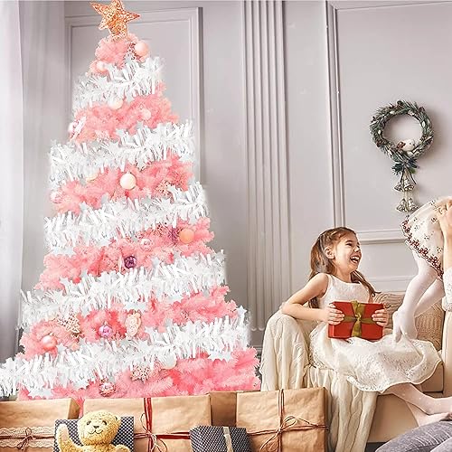 Vista 5 de LOMIMOS Guirnalda de oropel de Navidad de 32.8 pies, decoración blanca brillante para árbol de Navidad, fiesta, suministros de boda Blanco