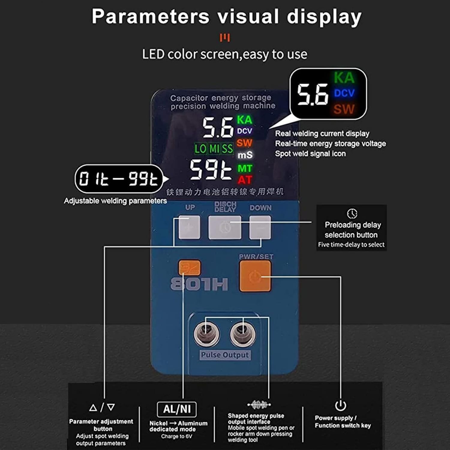 Battery welder,801HCapacitor Energy Storage Pulse Welding Machine,19.8Kw Industrial Energy Storage Battery Welding Machine