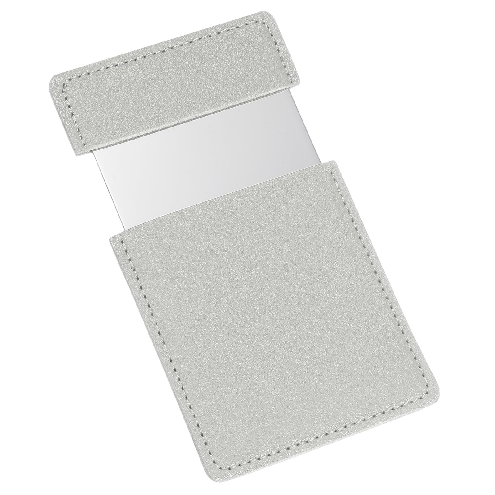 uxcell Small Pocket Mirror for Purse, Stainless Steel Compact Makeup Mirror with Leather Case, Travel Mirror Handheld Mirror for Women, Girls, Purse,