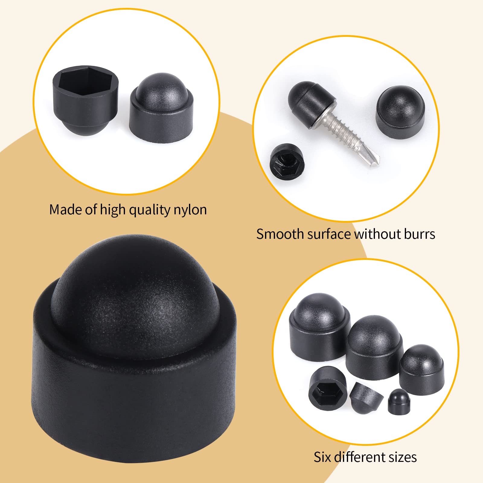 Copri Dadi A Cupola Nero Copri Dadi E Bulloni A Cupola In Nylon Nero – Esagonali, Disponibili Diverse Misure Da M5 A M16 Copri Dadi Esagonali Plastica - Foto 4