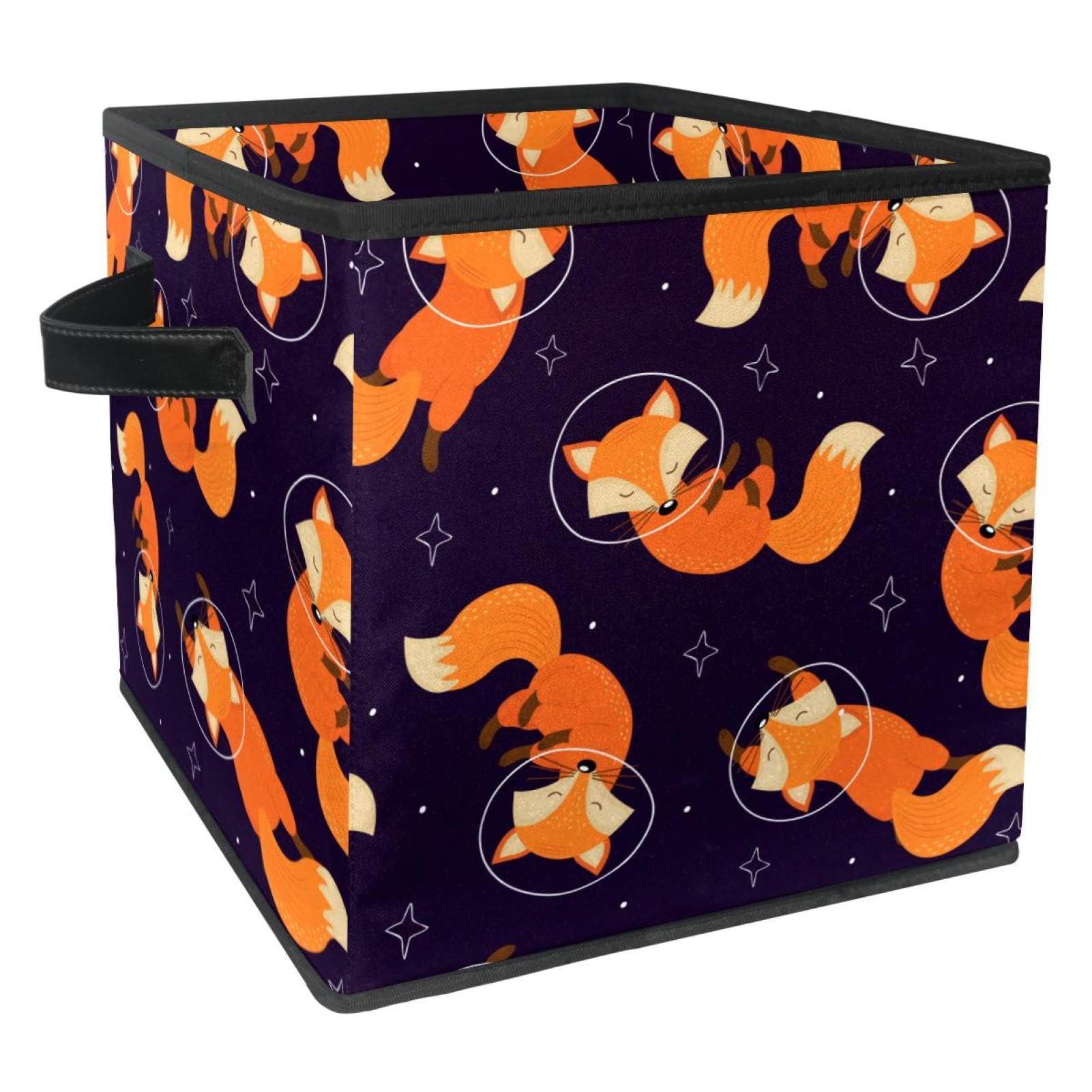Panier de rangement en tissu renard pour placard de chambre