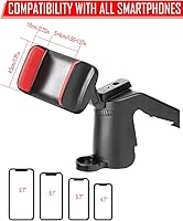 Vista 2 de JeCar Soporte de teléfono JK para salpicadero, accesorios interiores para Jeep Wrangler JK JKU 2011-2018, negro