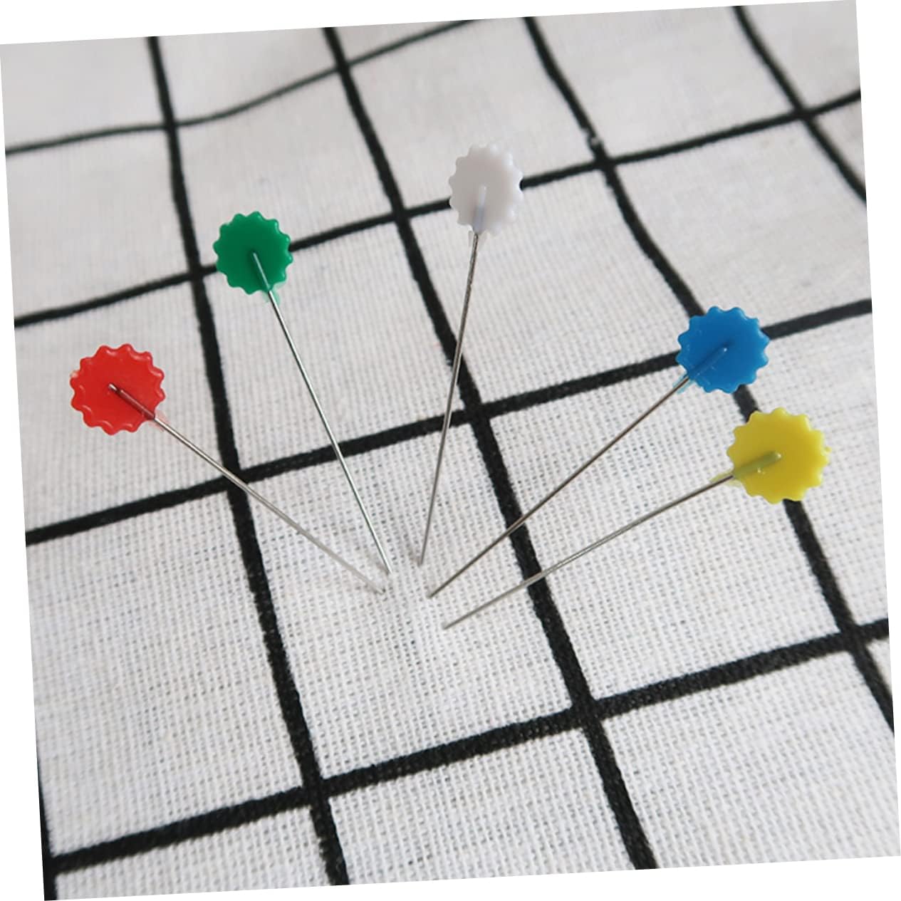 50pcs Sewing Materials Flat Flower Head Straight Pins Flat Head Pins Sewing Flower for Use