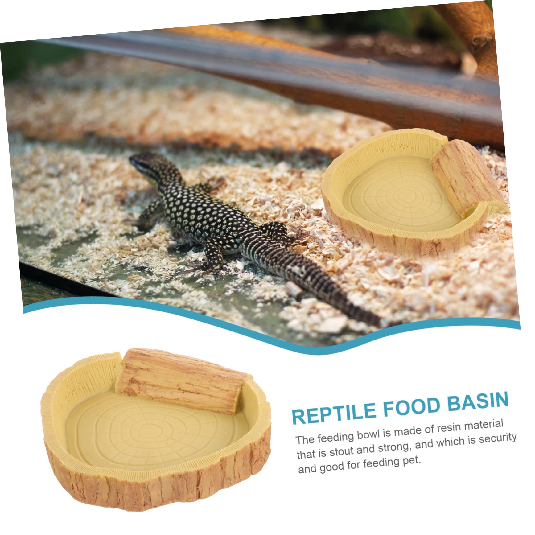 Toyvian Ciotola per Rettili in Resina, Arancione, Facile da Pulire, per Cibo e Acqua nel Terrario, Accessorio per Rettili e Tartarughe
