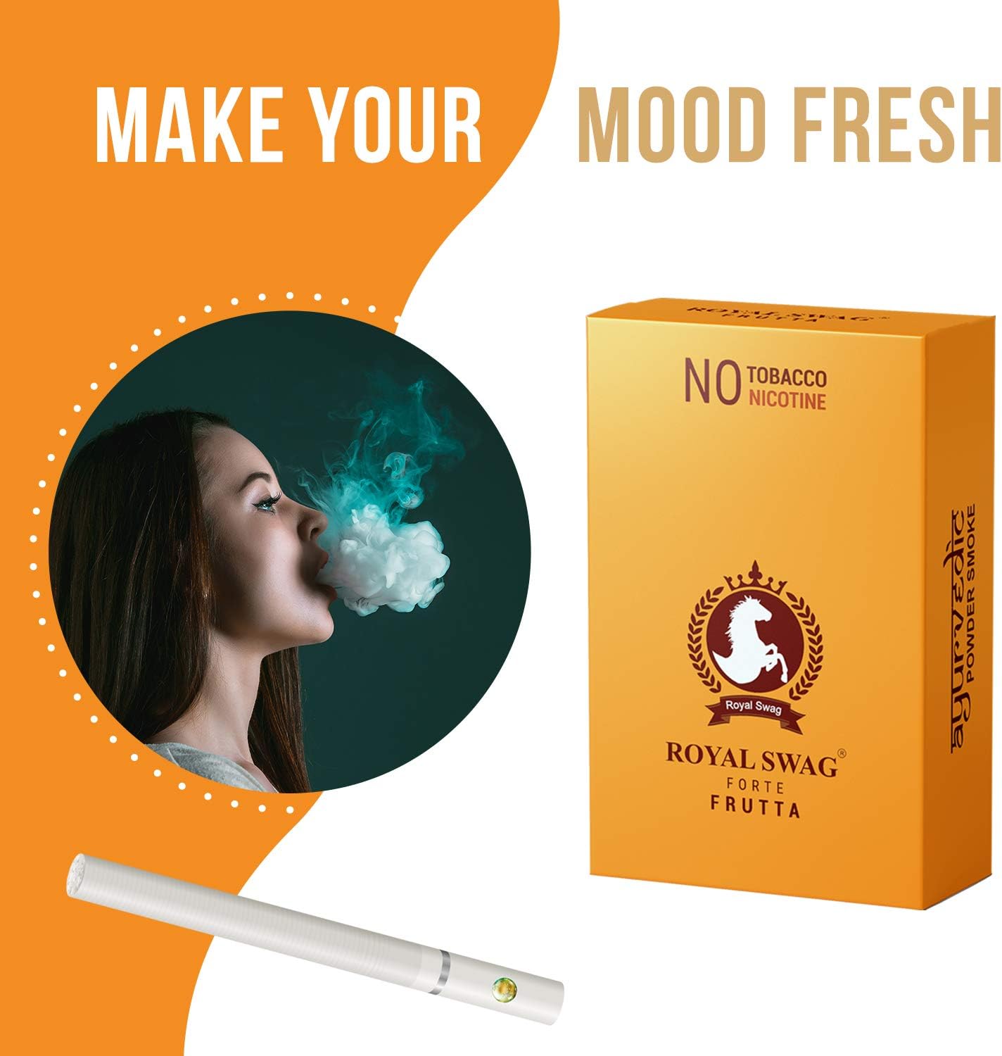 ROYAL SWAG Ayurvedic & Herbal Cigarette, Combo Pack of Fruta, Clove, Mint Flavour Smoke (100 Stick Each) Nicotine Free & Tobacco Free Cigarettes Helps in Quit Smoking - (Pack of 300 Sticks) : Health & Household