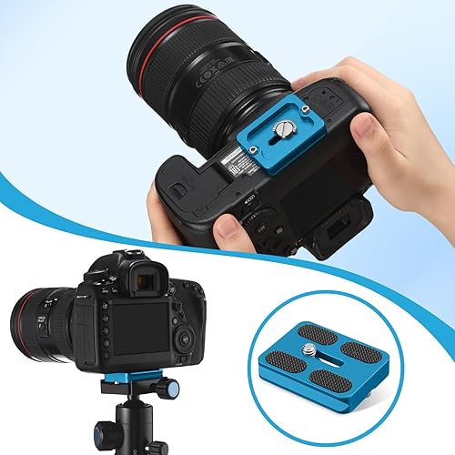 Vista 75 de Frienda 2 piezas de placa de liberación rápida de metal con tornillo de cámara de 1/4 a 20 placa de montaje de trípode se adapta estándar para Negro