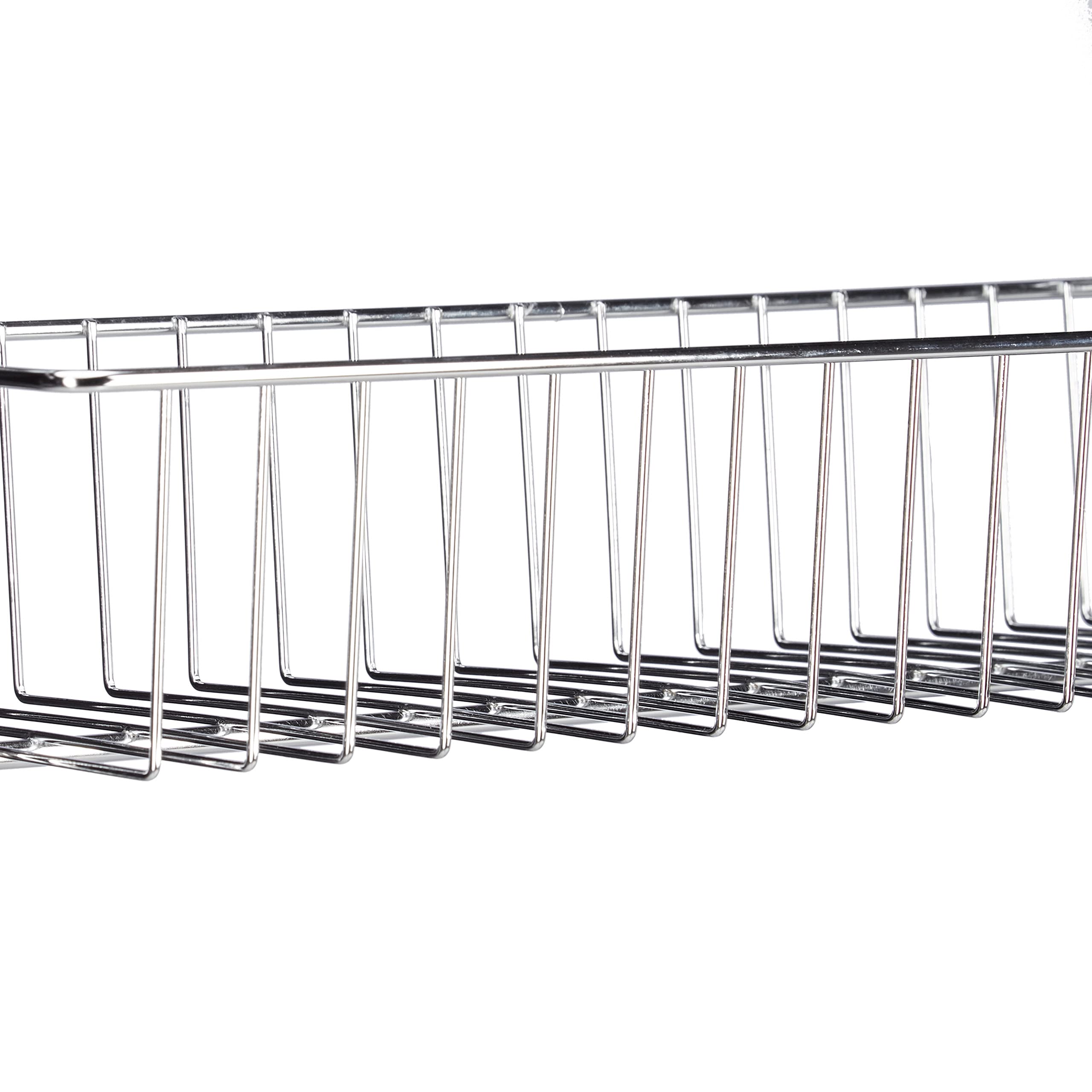Relaxdays Estantería de Pared para baño, Mueble de Ducha, Metal Cromado, para Colgar, 112x45x23 cm, 1 Ud., Plateado