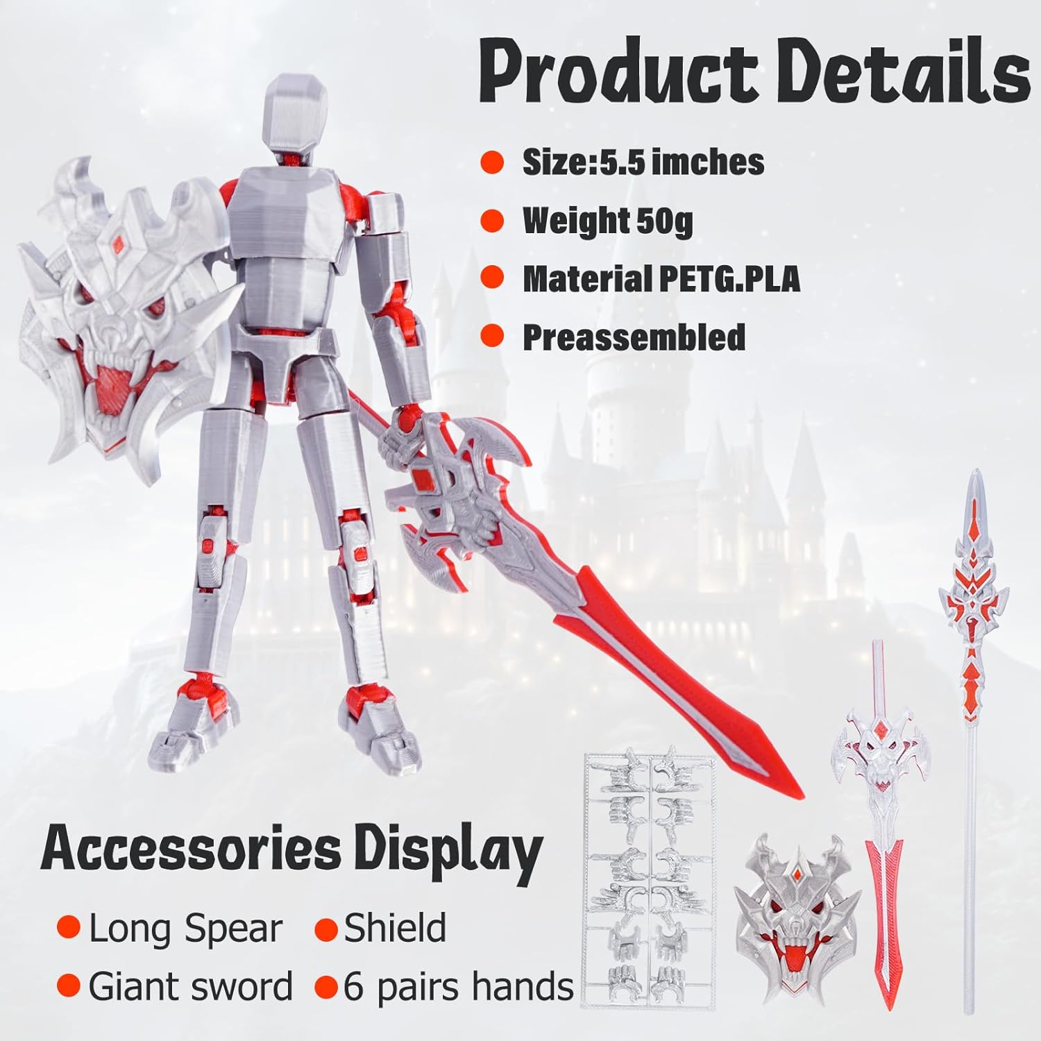 T13 Action Figure Set Assembled-3D Printed Multi-Jointed Movable Dummy 13，Titan 13 Action Figure, Birthday Gifts for Boys, Girls Desktop Decorations