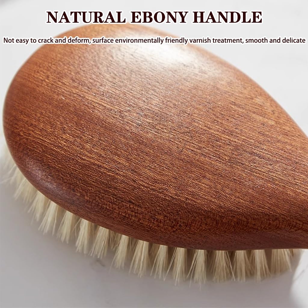 Cepillo De Baño De Ébano con Mango Largo Antideslizante, Cepillo De Espalda De Cerdas Naturales con Cuerda para Colgar, Exfoliación/Masaje, Uso En Seco Y Húmedo(41 * 8cm*1pcs)
