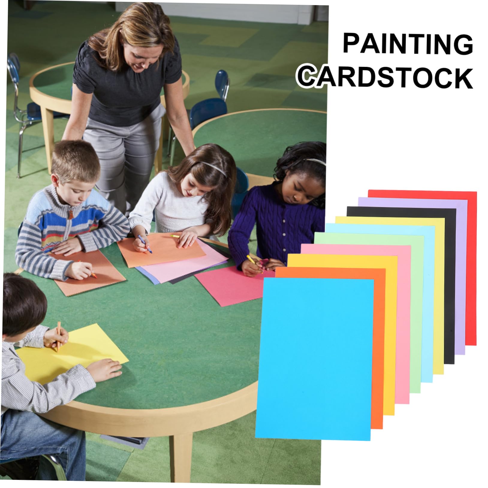 TEHAUX 50 Pezzi Carta Colorata A3 200g per Festa Scuola Decor, Carta da Costruzione Pastello Sicura e Versatile per Progetti Creativi e Bricolage Ragazzo Ragazza