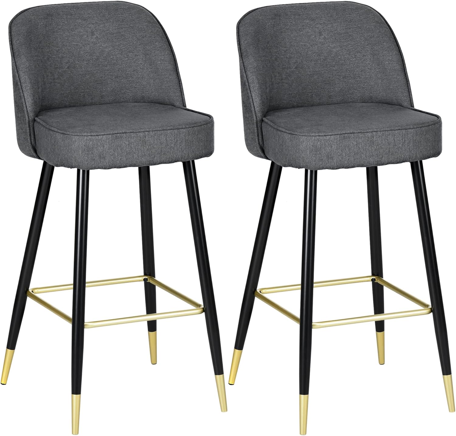 Bar Height Bar Stools Set of 2, Contemporary Upholstered Armless