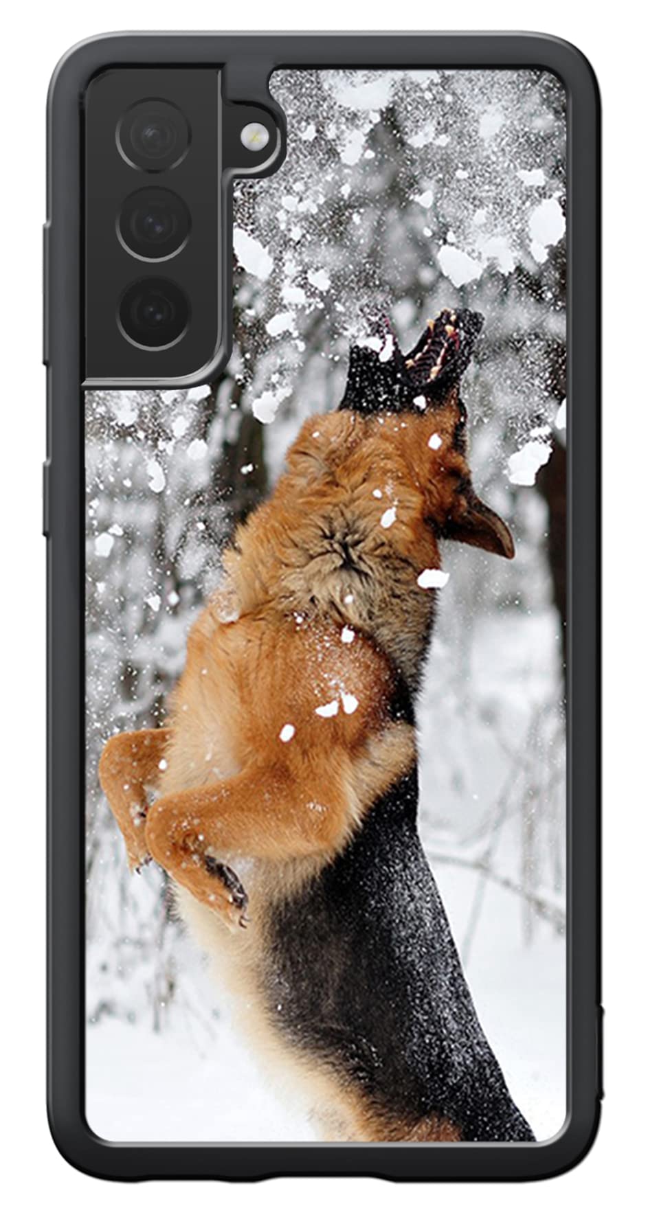 for Samsung Galaxy S21 Plus Case - German Shepherd Plays with Snow Pattern Phone case - TPU Shock Absorption Protection Phone Cover Case
