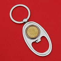 Vista 2 de 1998 Peru 5 Centavos BU Uncirculated Coin Key Chain Ring Bottle Opener NEW - National Arms