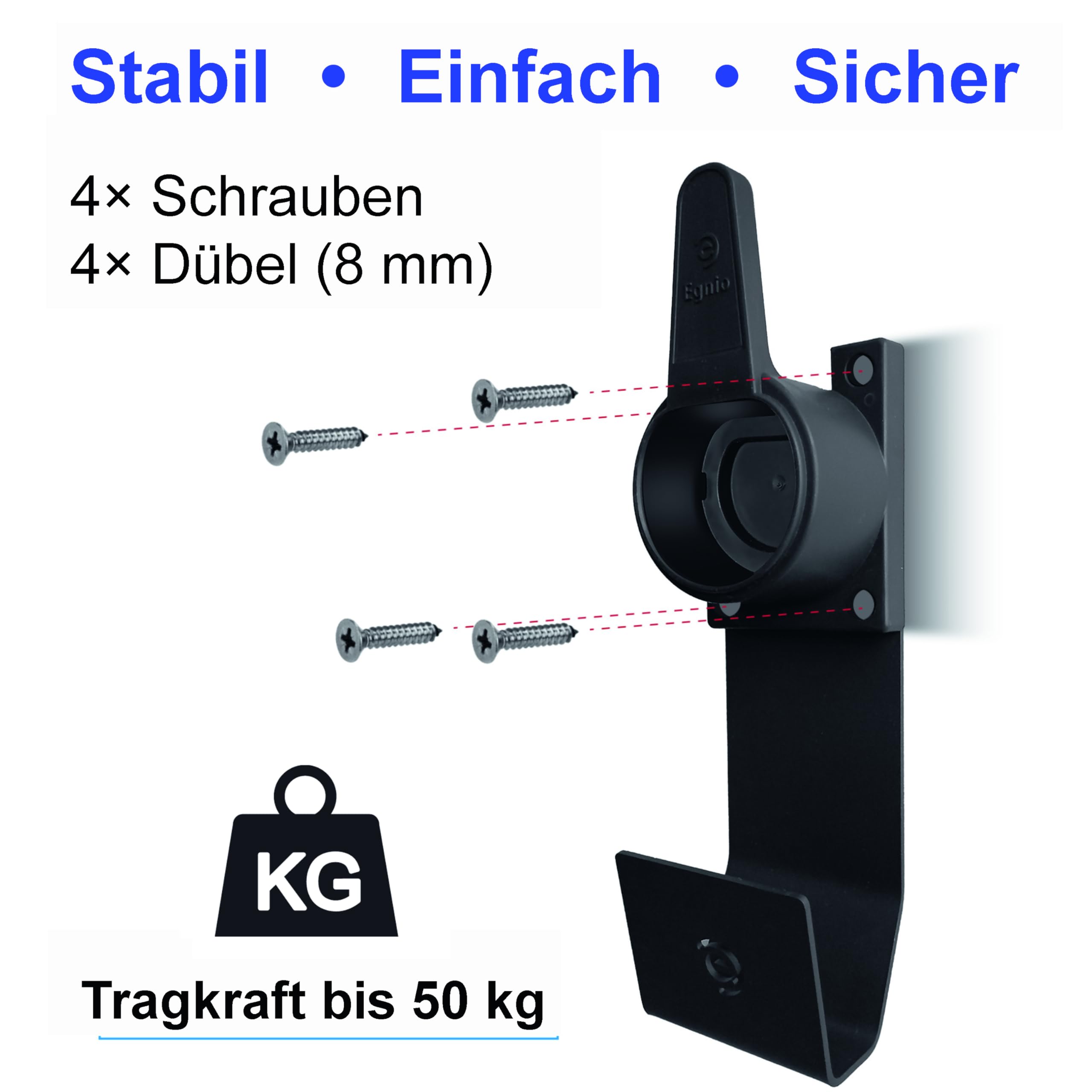 support Chargeur de véhicule électrique de type 2 mural verrouillable, prises IEC 51296-2, résistant aux intempéries