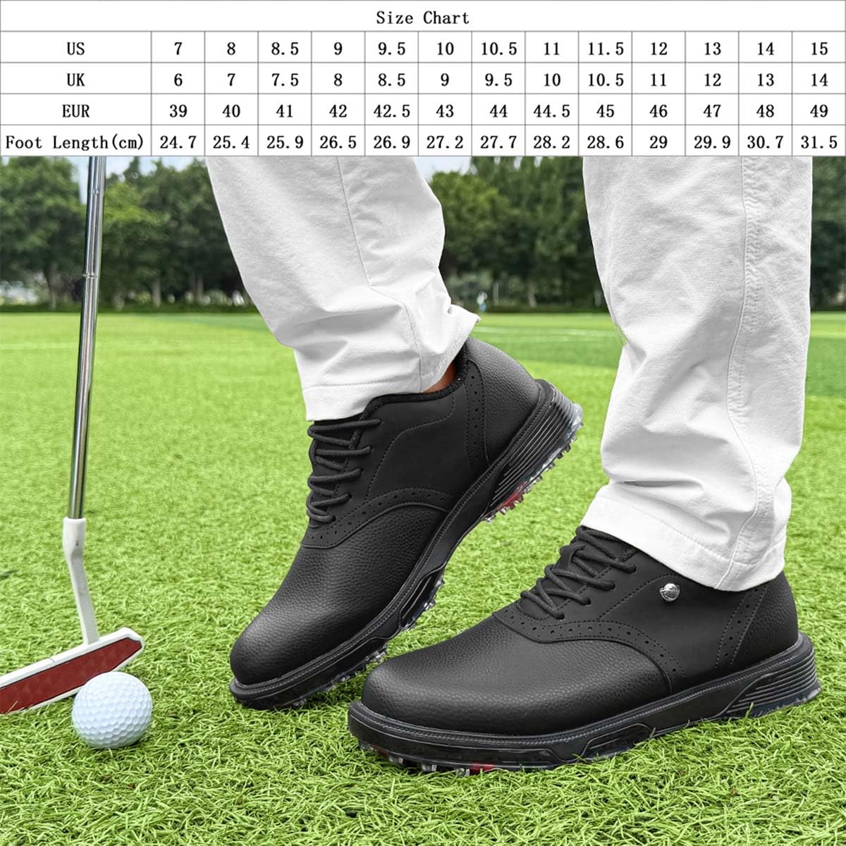 Scarpe Golf Professionali Uomo Leggere Traspiranti | Scarpe da Ginnastica Sportive da Golf, Impermeabili Professionali, Comode per l'allenamento