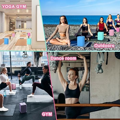 Miniatura 2 de 20 bloques de yoga de 9 x 6 x 3 pulgadas, bloques de espuma EVA de alta densidad, bloques de ejercicios de espuma de yoga que mejoran el equilibrio