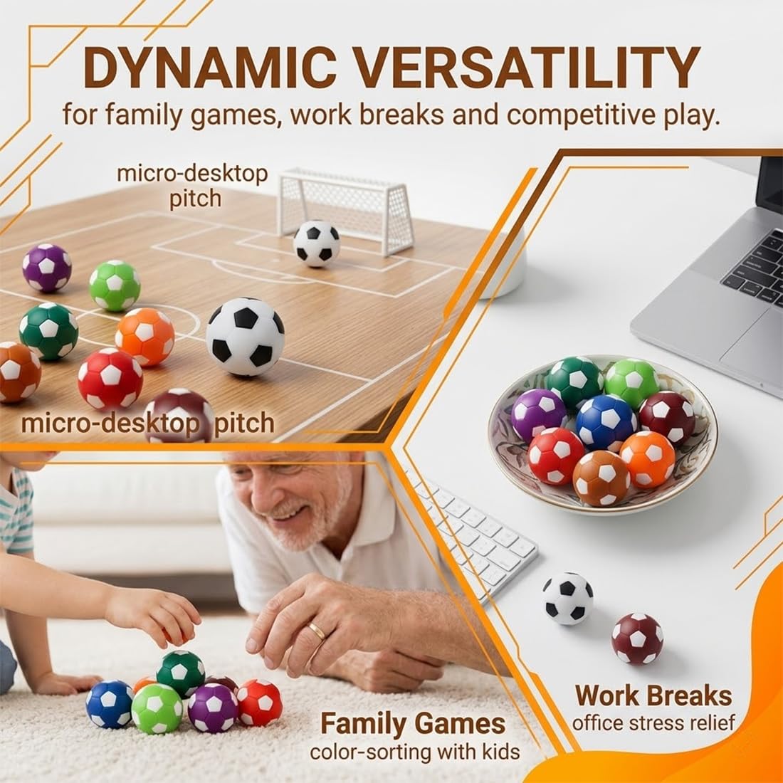 Palline Calcio Balilla 8 Set, Biliardino Da Tavolo 28Mm, Mini Piccole Palle Ricambio Per Accessorio Gioco Tavola Biliardino, Per Amici, Famiglia, Bambini E Adulti, Aumenta Il Divertimento