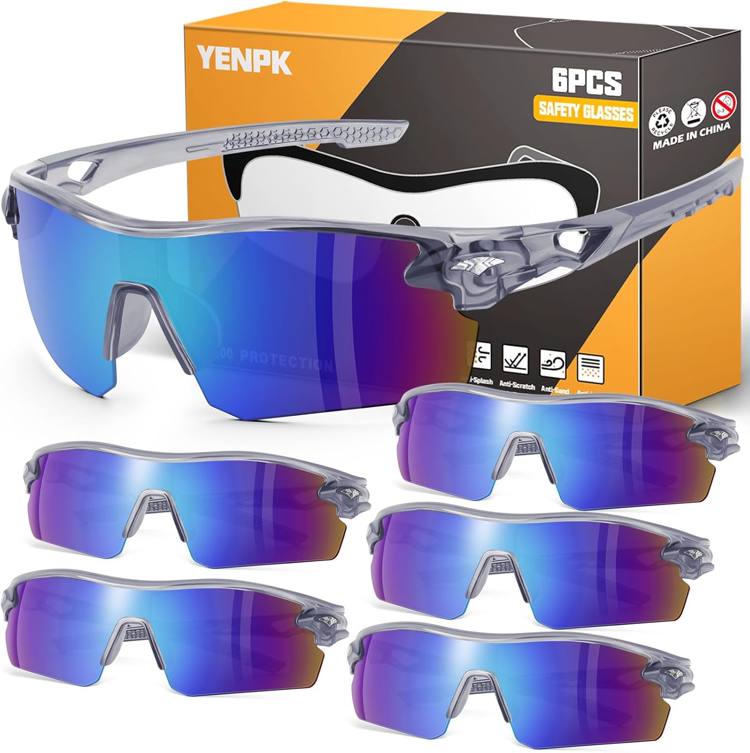 6 Pack ANSI Z87.1 Safety Glasses | UV Protection & Impact Resistance 6 Pack ANSI Z87.1 Safety Glasses | UV Protection & Impact Resistance