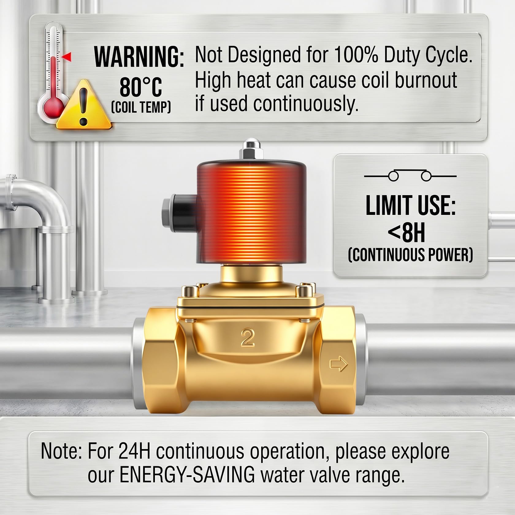 Heschen ottone elettrico elettrovalvola, 2W-500-50, PT 2'', DC24V, diretto azione acqua aria gas, normalmente chiusa, valvola di ricambio