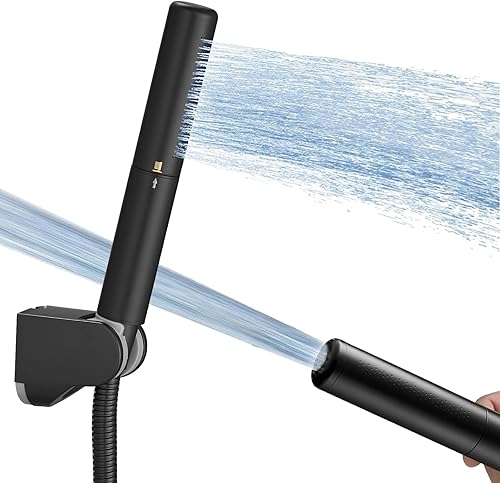 Homipro - Juego de cabezal de ducha de mano 2 en 1 de latón negro mate, alta presión, 7 pulgadas, acabado negro, rociador de mano con manguera de 59
