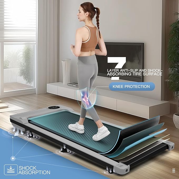 Caminadora Eléctrica 3.0HP Compacta con Pantalla LED Gris miniatura 2