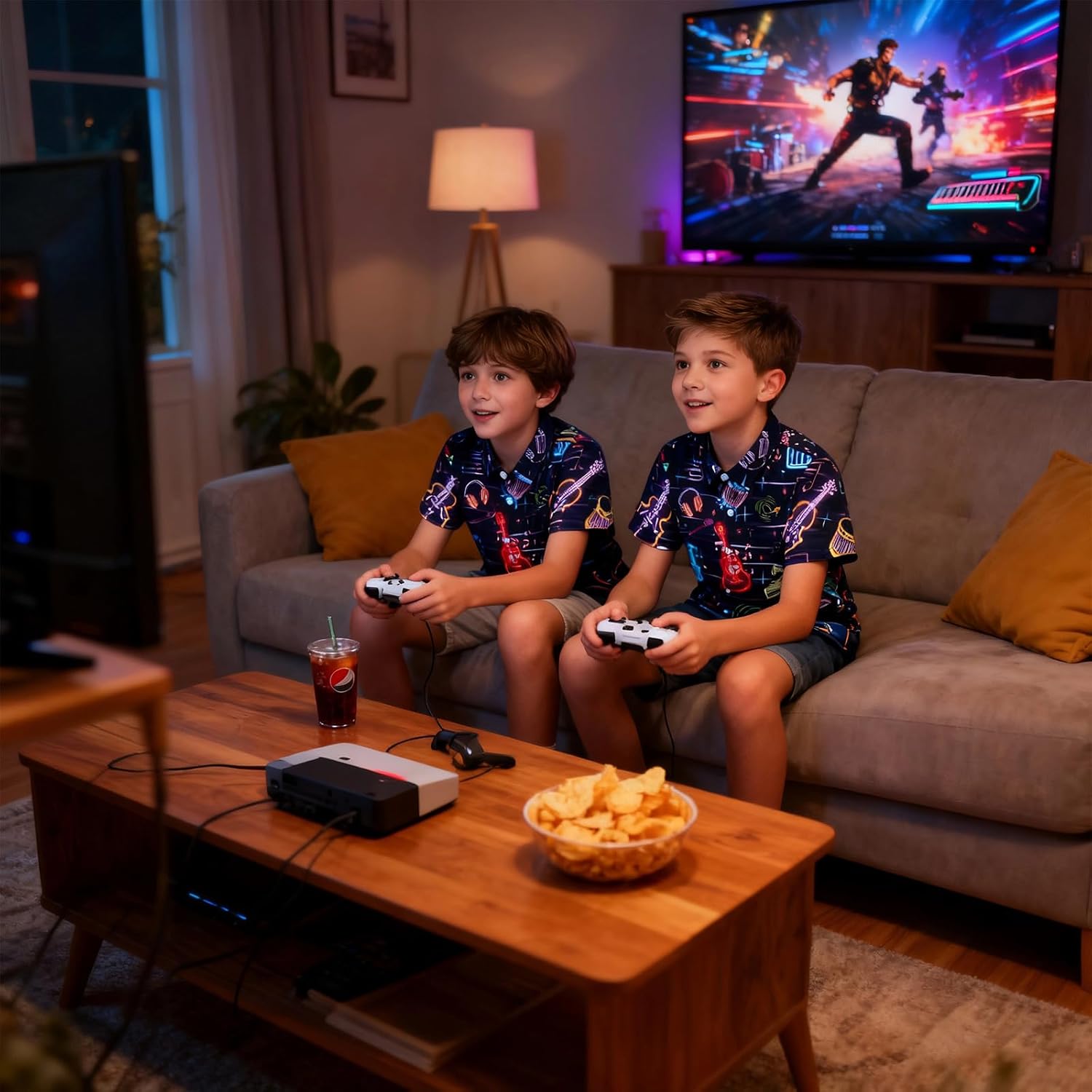 uideazone Boys Hawaiian Shirts Novelty Printed Funky Short Sleeve Button Down Shirt Kids Aloha Luau Shirt 7-14T - Image 3