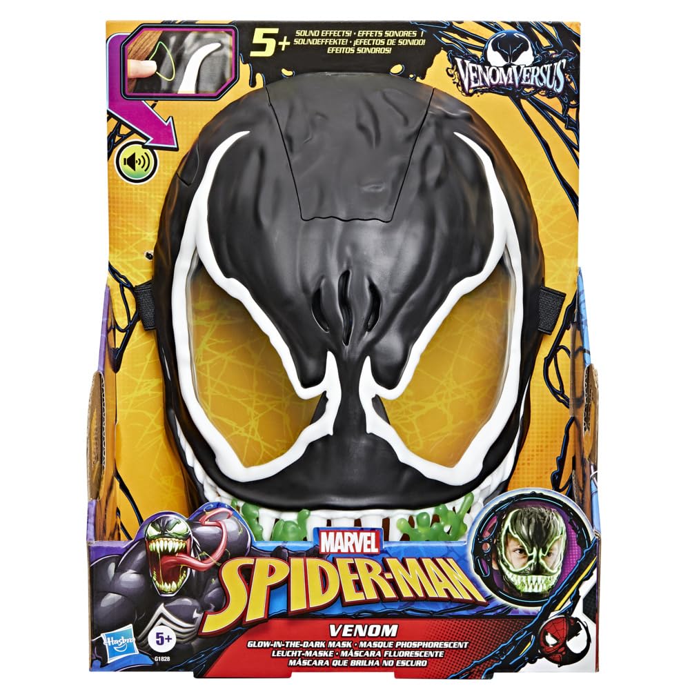 Hasbro Marvel, Spider-Man VenomVersus, maschera di Venom che si illumina al buio, giocattoli a tema supereroi - versione inglese