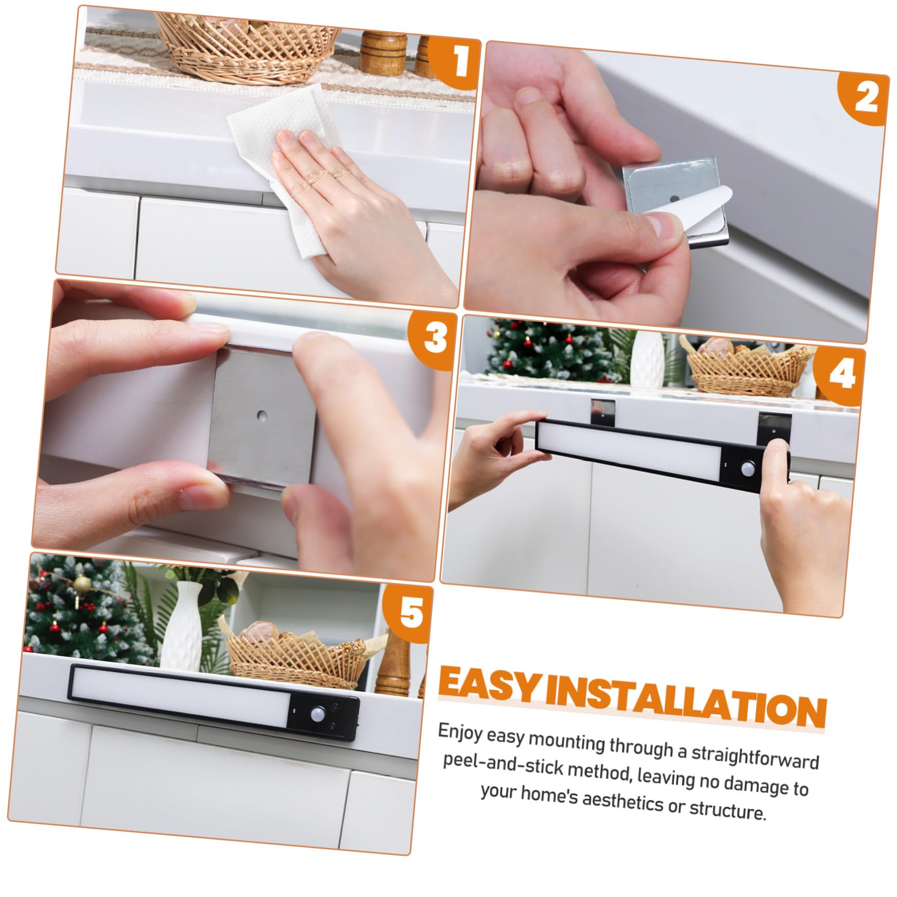 4 Pièces Lampe LED Détecteur de Mouvement Sous Meuble Cuisine Lot de Éclairage Puissant et Polyvalent Facile à Utiliser Lumière Sous Meuble pour Comptoir et Couloir