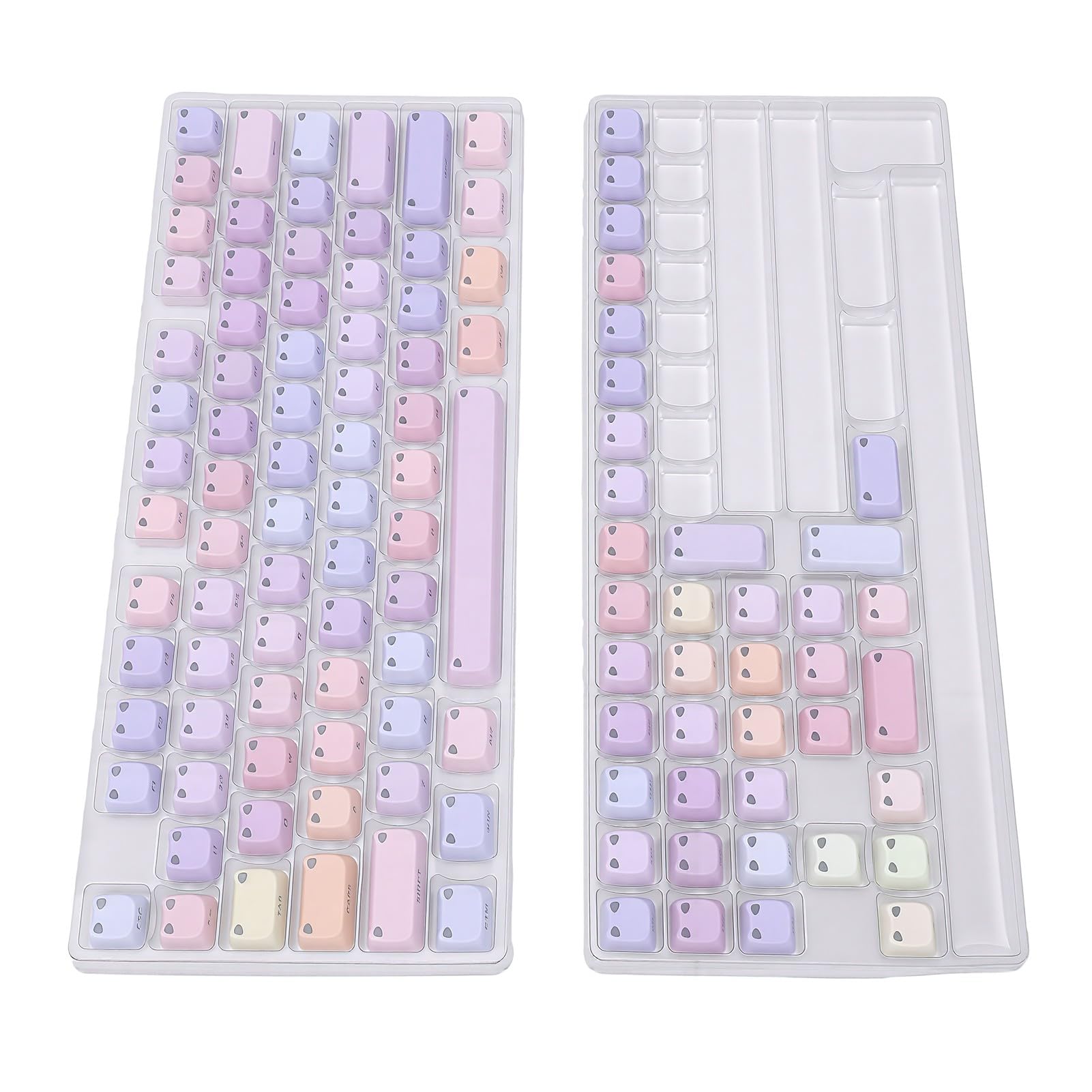 PBT Keycaps Forma di Gatto, Set da 113 Tasti per Tastiere Meccaniche