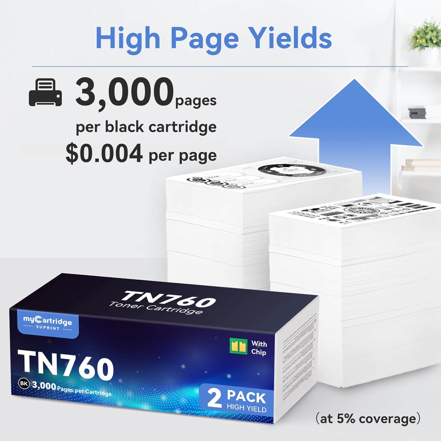 Compatible TN760 Toner for Brother TN760 TN-760 TN730 TN-730 Toner Cartridges Work with HL-L2350DW MFC-L2710DW MFC-L2750DW HL-L2395DW HL-L2370DW DCP-L2550DW HL-L2390DW Printer (2 Black) - Image 2