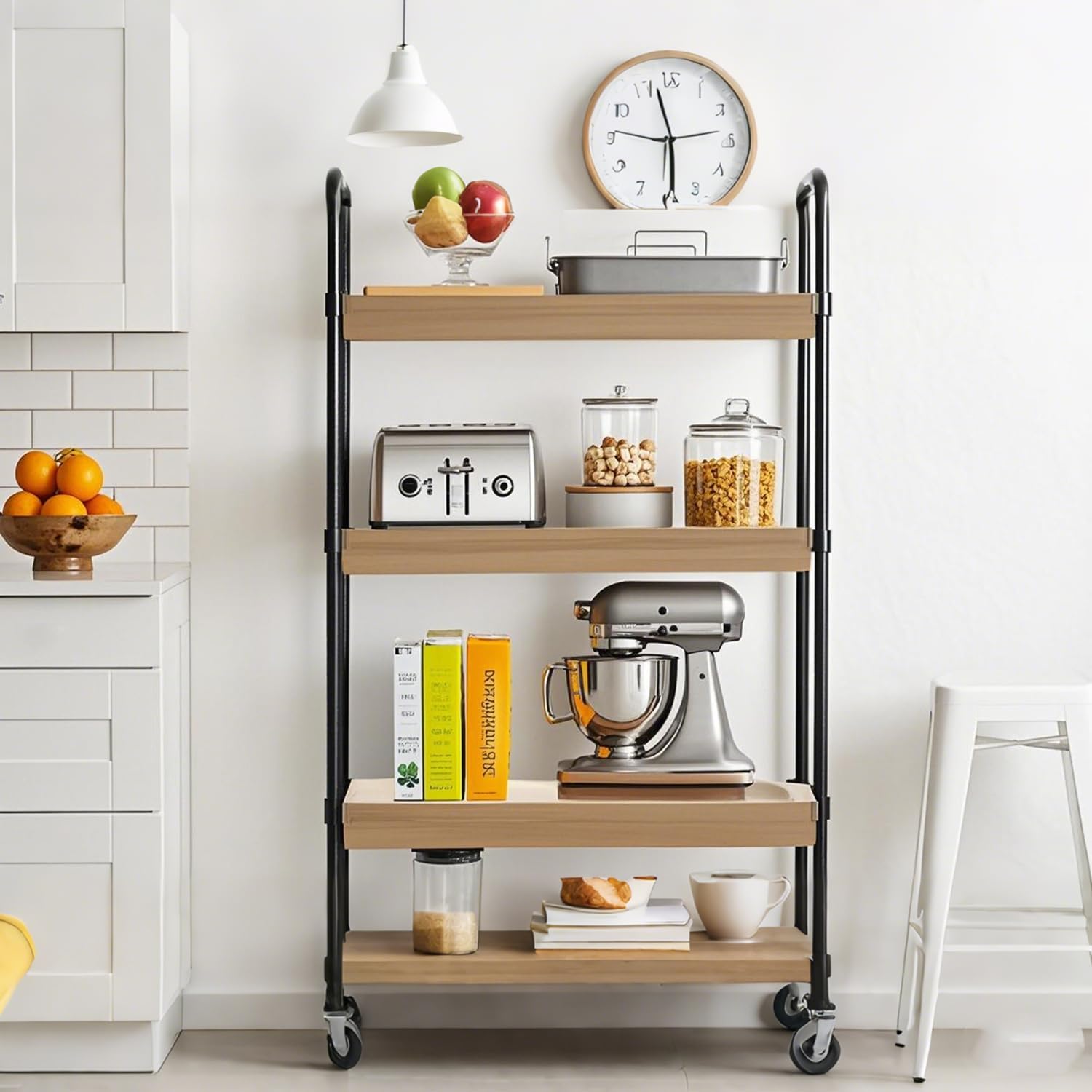 Wire Shelf Covers for Pantry 4 Pack, 45x16x3 in PVC Rack Cover for Wire Shelving Pantrys Shelf Liners 0.32 Inch Thick Kitchen Faux Wood Rack Covers for Closet Kitchen Bathroom,Jazz White