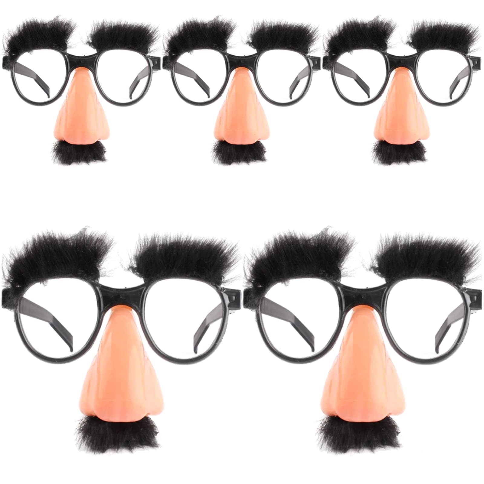 TERRIFI 5 Pcs Funny Glasses with Big Nose Eyebrows and Mustache, Disguise Glasses, Perfect Party Favors, Suitable for parties, funny photos