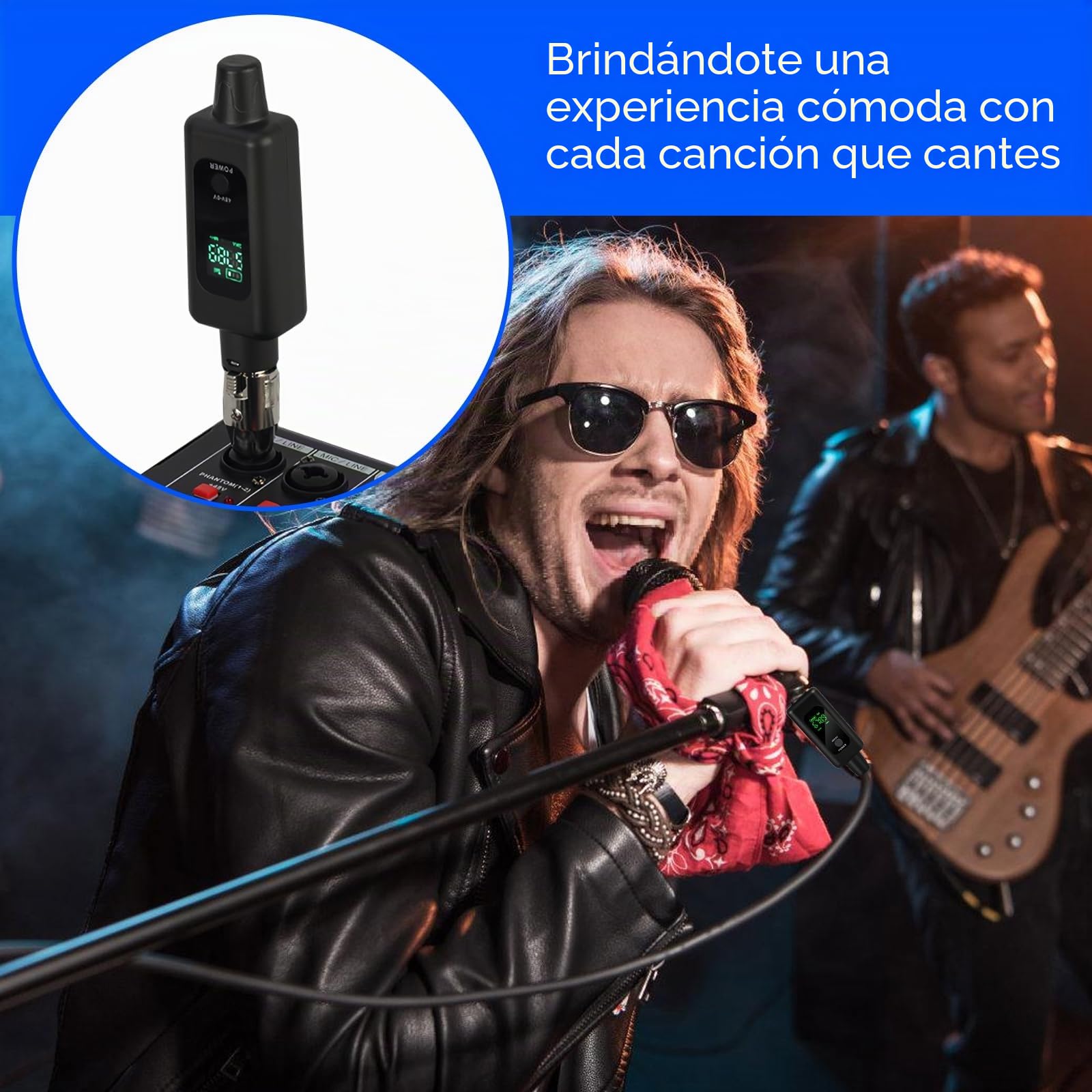 Receptor transmisor de micrófono XLR: 2,4 G 1 a 1, adaptador de micrófono inalámbrico para micrófono dinámico, micrófono de condensador, para voz/hablar en público