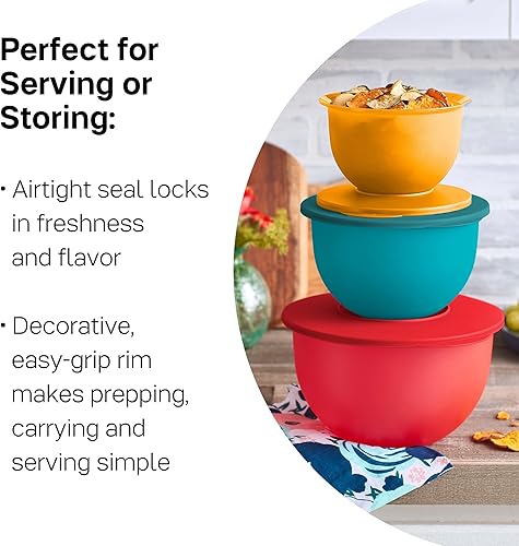 Miniatura 3 de Tupperware Brand Impressions - Juego de 6 cuencos clásicos (3 cuencos + 3 tapas), apto para lavavajillas y sin BPA, herméticos, a prueba de fugas,