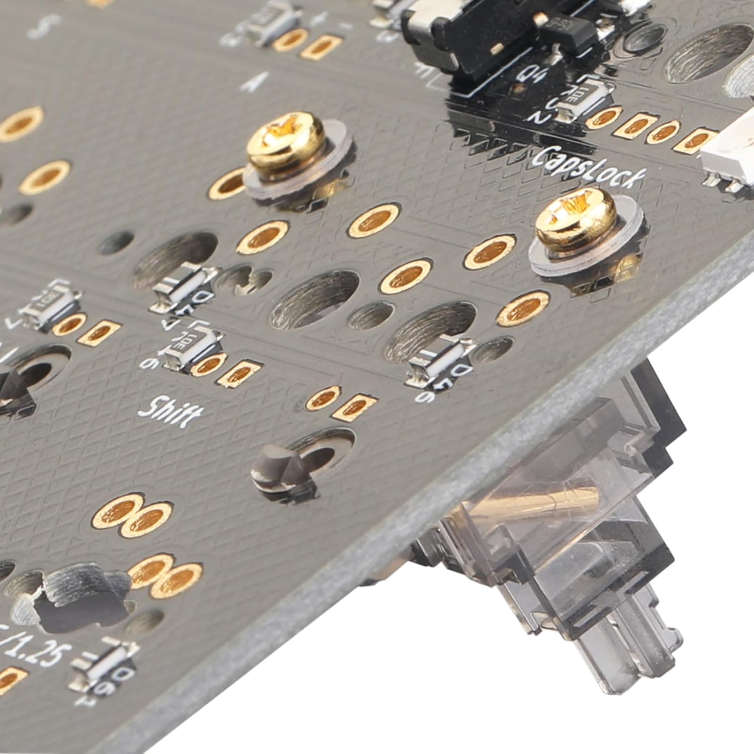 Stabilizers Keyboard PCB Mount Screw in Stabilizers 2u 6.25u 7u Spacebar Stabilizer Gold Plated Wires Smokey Translucent with Stabs Film Stickers (7*2u 1*6.25u 1*7u, Smokey)
