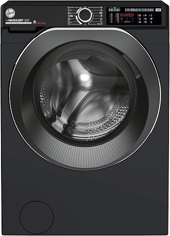 Hoover H-Wash 500 HDD4106AMBCB Freestanding Washer Dryer, Care Dose, A Rated, 10 kg/6 kg Load, 1400 rpm, Black [Energy Class D]