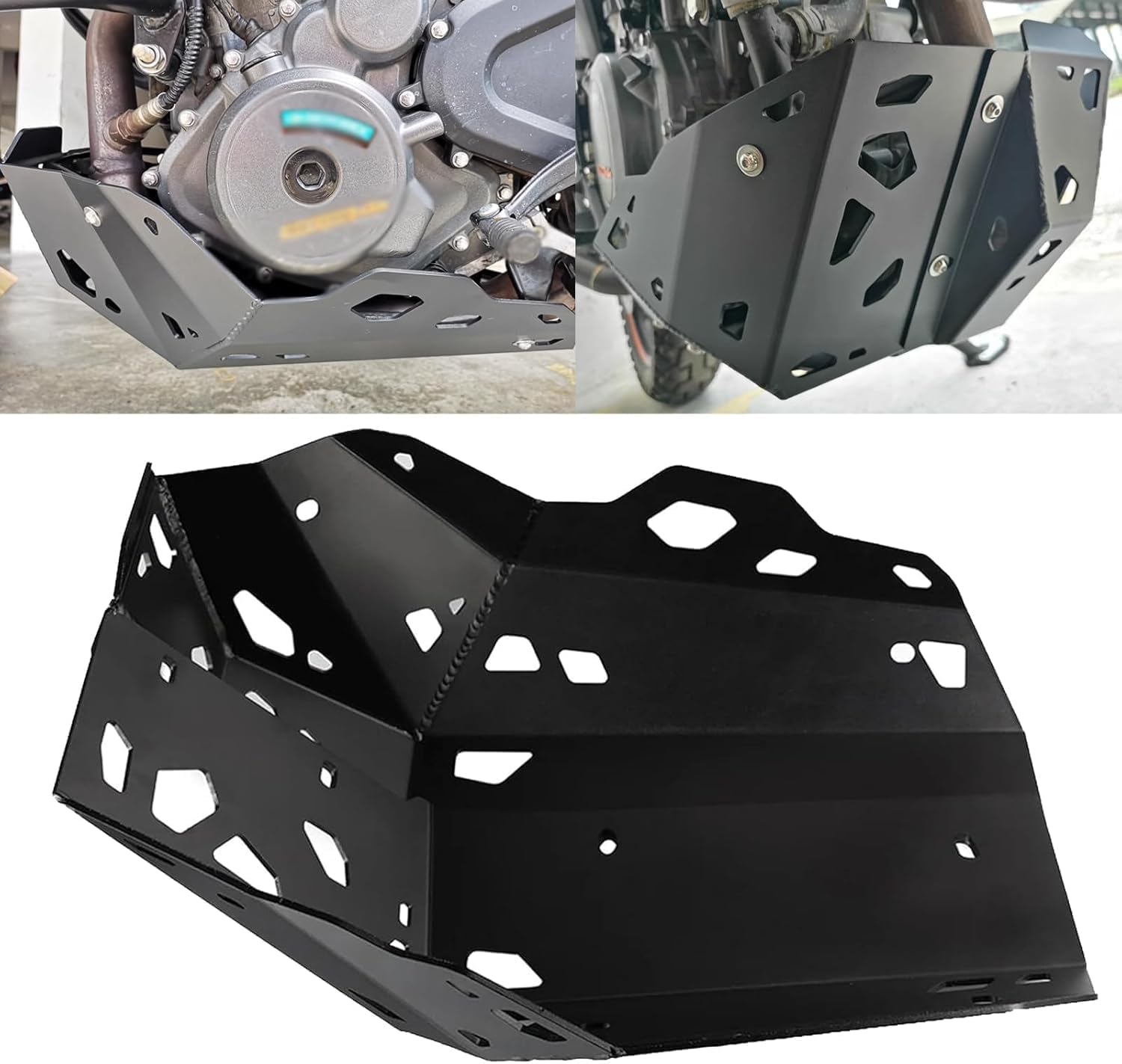 para 390 Adventure 2019-2025 Protector de chasis de Placa de Motor Cubierta para 390 Adventure Accesorios de Moto (Negro)