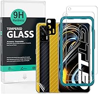 Vista 1 de Ibywind Protector de pantalla para Realme GT 5G, con 2 piezas de vidrio templado, 1 protector de lente de cámara, 1 película de fibra de carbono