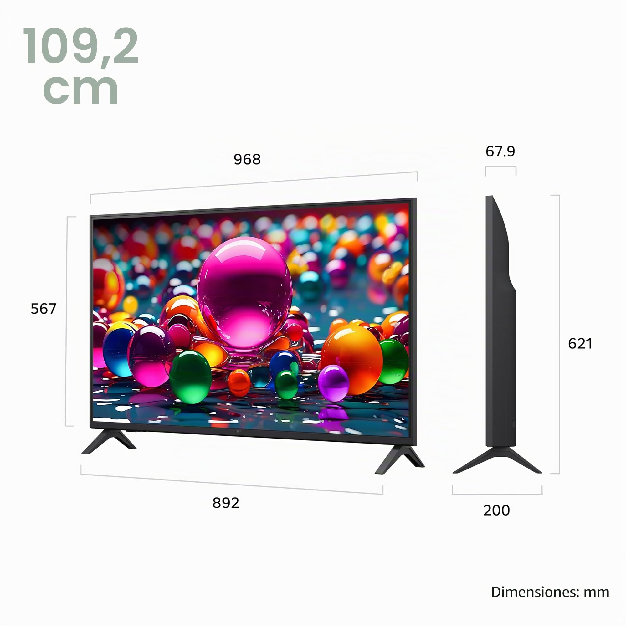 LG UHD UA75 43UA75006LA 43 pulgadas 4K Smart TV, procesador α7 AI Gen8, 60 Hz, HDR10, Filmmaker Mode™, Google Cast, Apple AirPlay 2, 2025