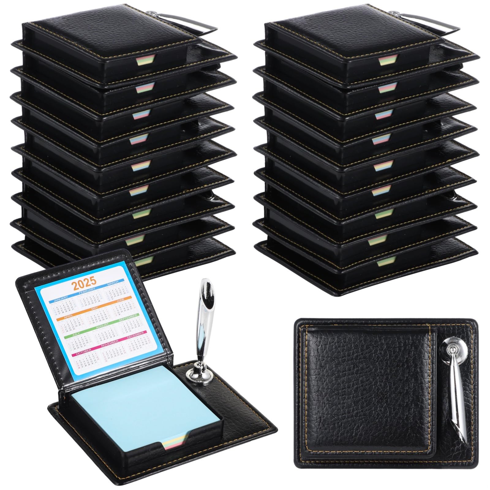 20 soportes para notas adhesivas con bolígrafo, caja de notas de piel sintética, regalo para profesores, enfermeras o compañeros de trabajo