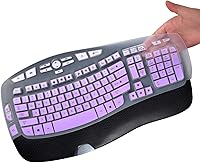 Vista 9 de CaseBuy Funda para teclado compatible con Logitech K350 MK550 MK570, accesorios de teclado inalámbrico Wave K350 MK550, protector de silicona